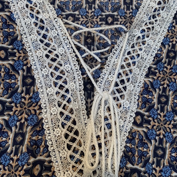 L'atiste Blue Printed Boho Top - Picture 4 of 5